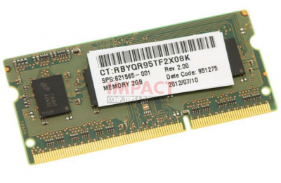 621565-001 - 2GB, 1333MHZ, PC3-10600 DDR3 SDRAM Memory Module.