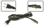 8121-0892 - Power Cord (Black) - 2-Wire, 17 AWG, 0.5m (1.6FT) Long