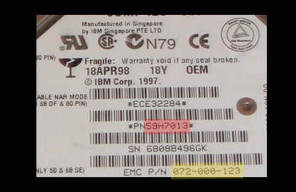 IBM HDD Part Number